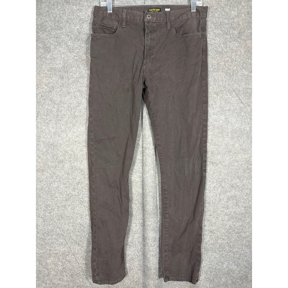 Flint and Tinder 365 Pant Mens 31 Slim Fit Brown Cotton Twill Chino Made in USA